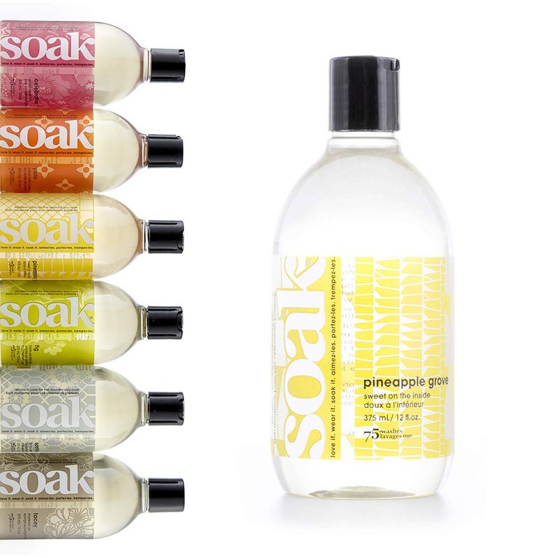 Soak Laundry Soap - No Rinse, Plant Derived Hand Wash Detergent - 375 ml / 12 fl. oz, 75+ Washes (Pineapple) - Image 1
